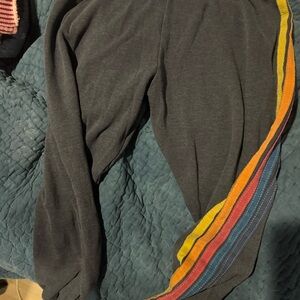 Aviator Nation Charcoal Pants with Rainbow medium women’s  excellent condition